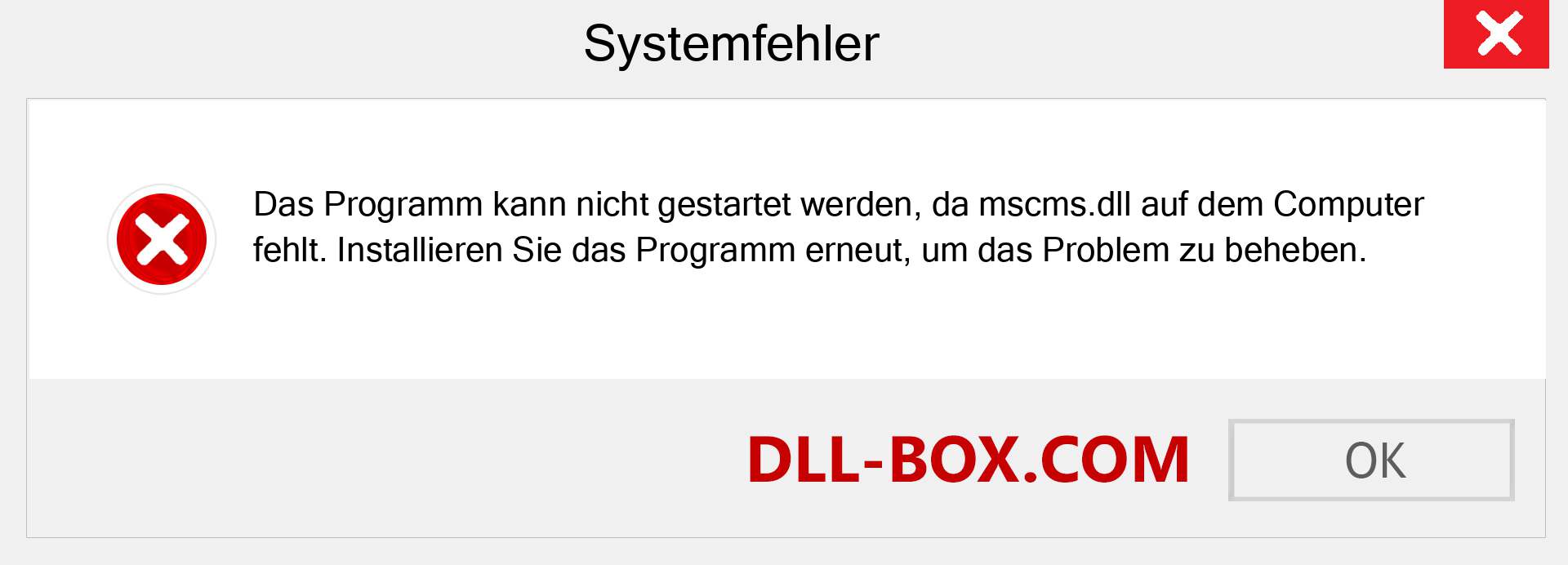 mscms.dll-Datei fehlt?. Download für Windows 7, 8, 10 - Fix mscms dll Missing Error unter Windows, Fotos, Bildern